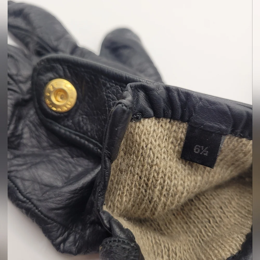 Fendi Leather Double F Emblem Gloves